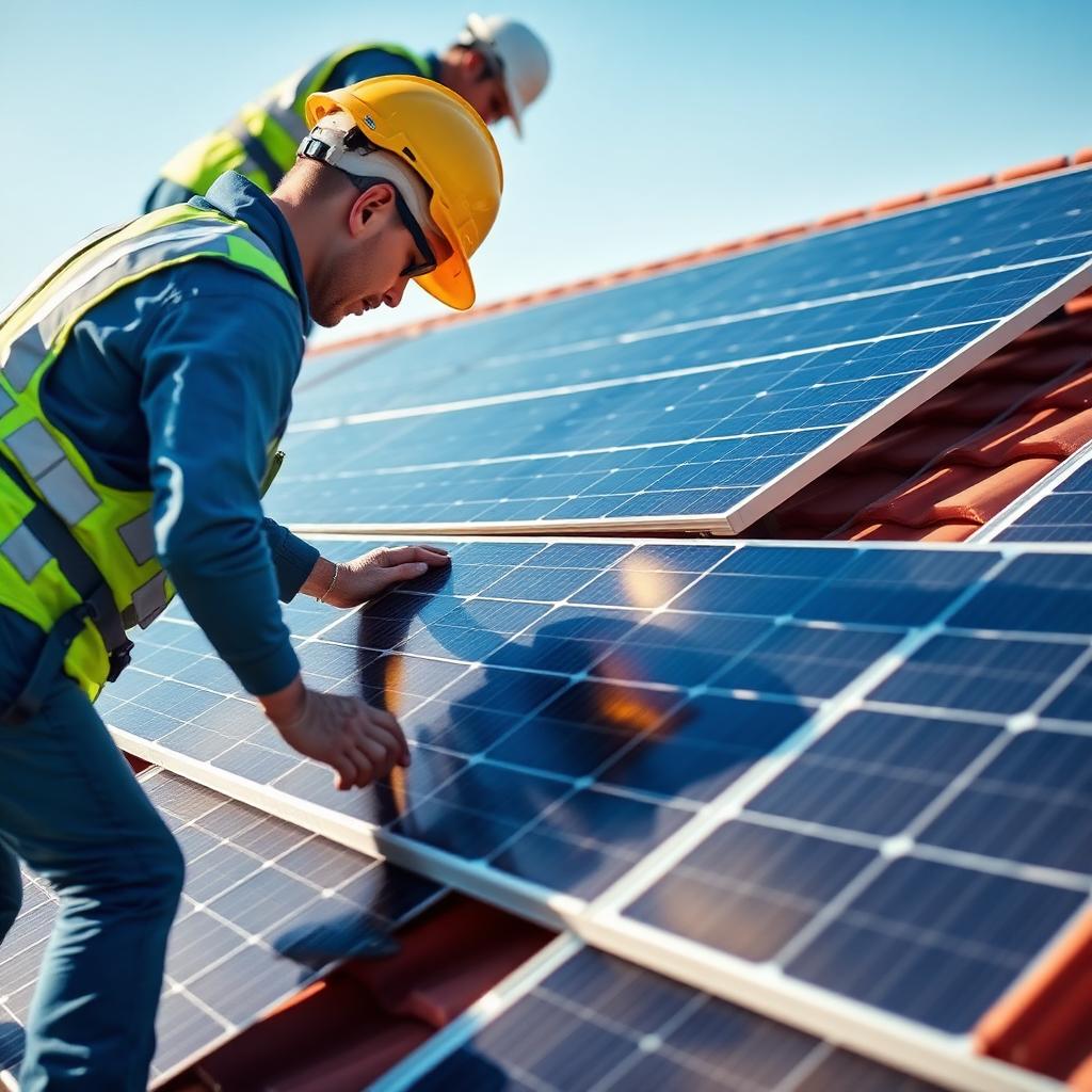 Professional solar panel installation on a Yorkshire rooftop